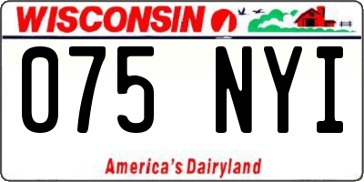 WI license plate 075NYI