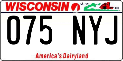 WI license plate 075NYJ