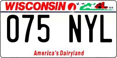WI license plate 075NYL