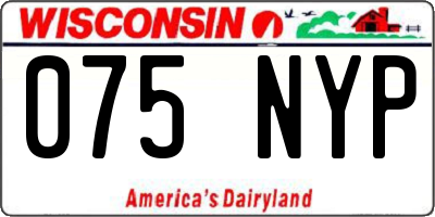 WI license plate 075NYP