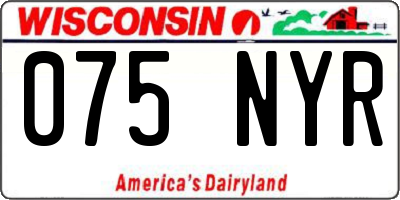 WI license plate 075NYR