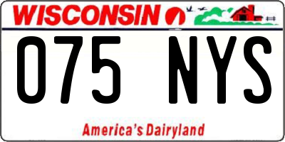 WI license plate 075NYS