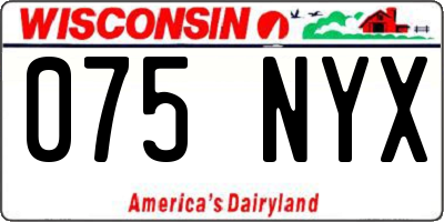 WI license plate 075NYX