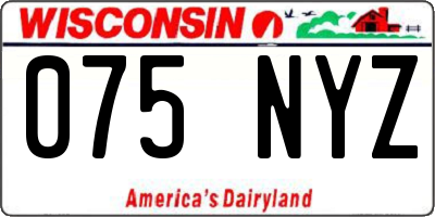 WI license plate 075NYZ