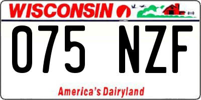 WI license plate 075NZF