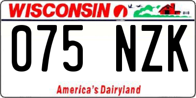 WI license plate 075NZK