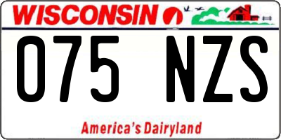 WI license plate 075NZS