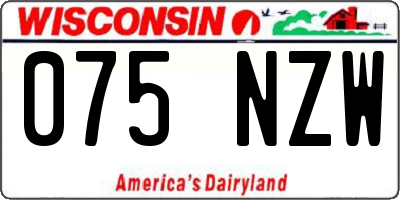 WI license plate 075NZW