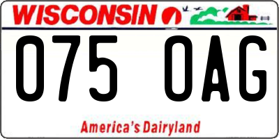 WI license plate 075OAG