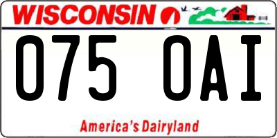 WI license plate 075OAI