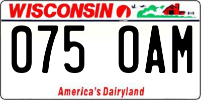 WI license plate 075OAM