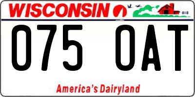 WI license plate 075OAT