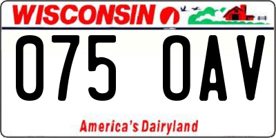 WI license plate 075OAV