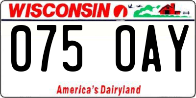 WI license plate 075OAY