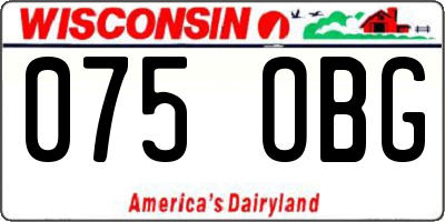 WI license plate 075OBG