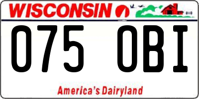 WI license plate 075OBI