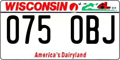WI license plate 075OBJ