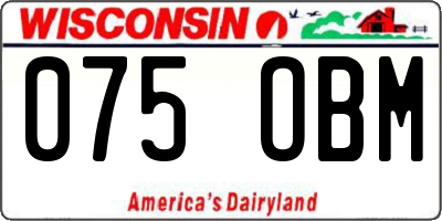 WI license plate 075OBM