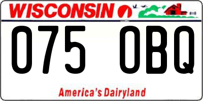 WI license plate 075OBQ