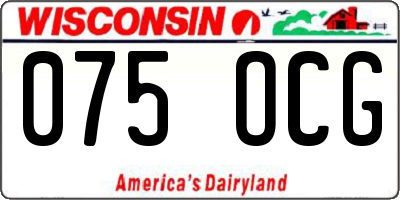 WI license plate 075OCG