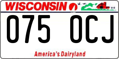 WI license plate 075OCJ