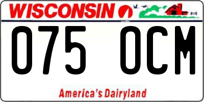 WI license plate 075OCM