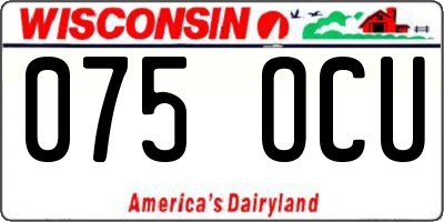 WI license plate 075OCU