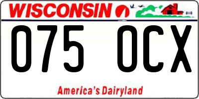 WI license plate 075OCX