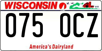 WI license plate 075OCZ
