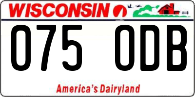 WI license plate 075ODB