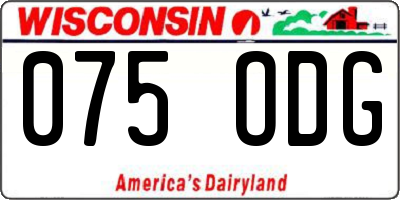 WI license plate 075ODG