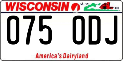 WI license plate 075ODJ