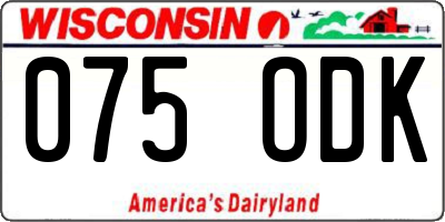 WI license plate 075ODK