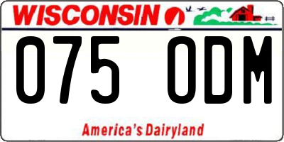 WI license plate 075ODM