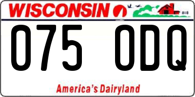 WI license plate 075ODQ