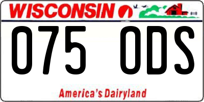 WI license plate 075ODS