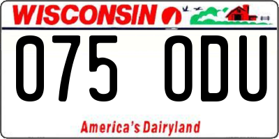 WI license plate 075ODU