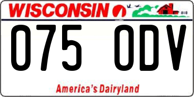 WI license plate 075ODV