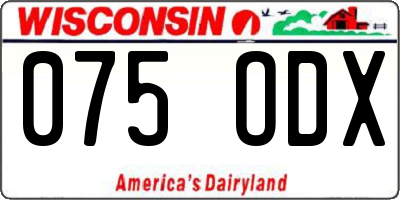 WI license plate 075ODX