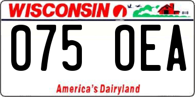 WI license plate 075OEA