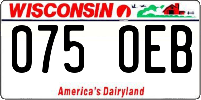 WI license plate 075OEB