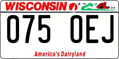 WI license plate 075OEJ