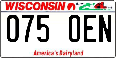 WI license plate 075OEN