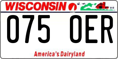 WI license plate 075OER