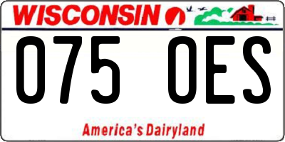 WI license plate 075OES