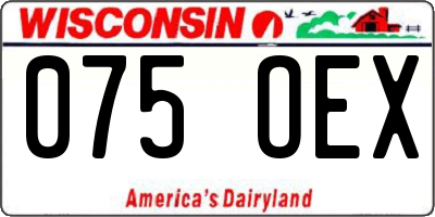 WI license plate 075OEX