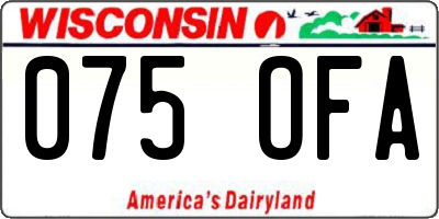 WI license plate 075OFA