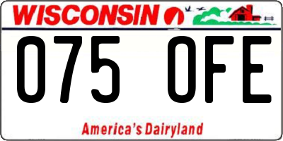 WI license plate 075OFE