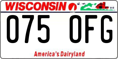 WI license plate 075OFG