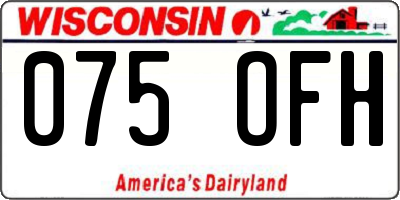 WI license plate 075OFH